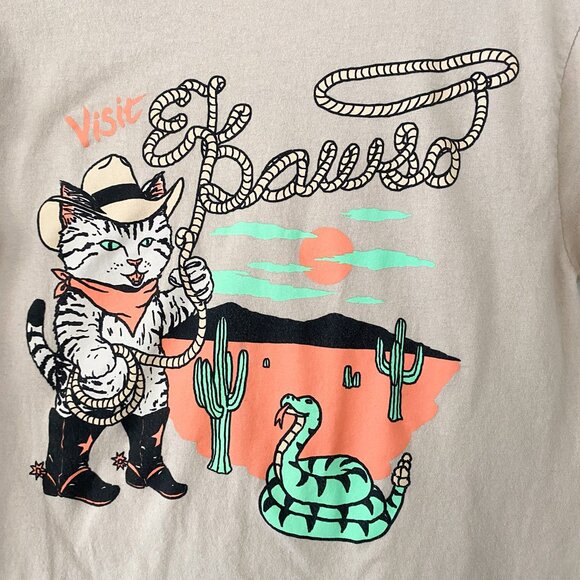 Threadless Graphic Tee‎ "El Pawso" Cowboy Cat | Size Medium - Picture 3 of 4